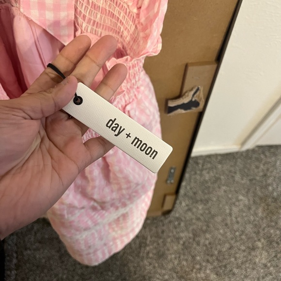 Day + Moon Pink Gingham Halter Mini Dress - Picture 7 of 9